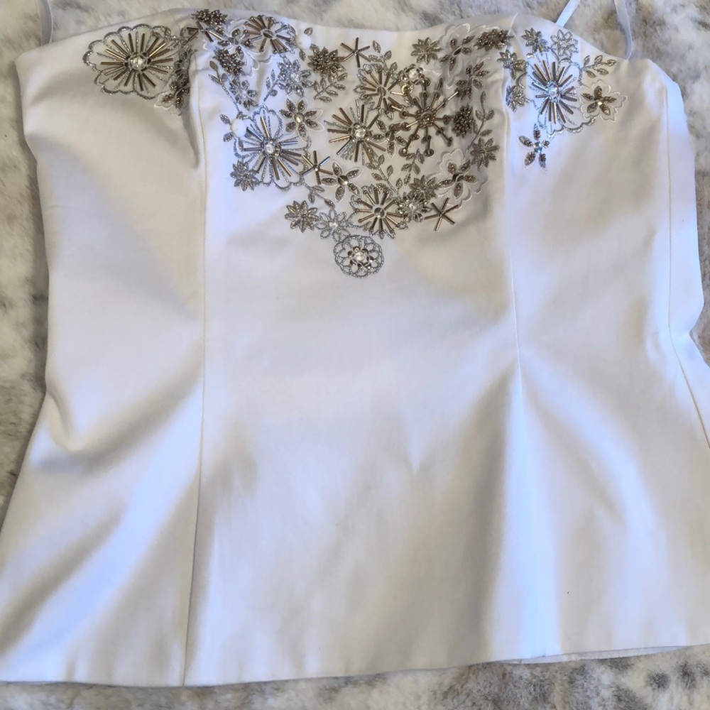 White House Black market embellished bustier top 2